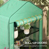 Outsunny Four-Tier Mini Greenhouse, with Reinforced Plastic Cover(m-6)