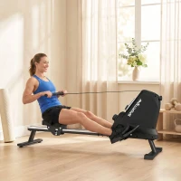 SPORTNOW Aparat de Vâslit, 16 niveluri de rezistență magnetică, șină din aluminiu, Bluetooth, compatibil APP.(m-9)