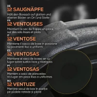 SPORTNOW Punching Ball de Podea cu Bază Umplubilă și Ventuze, Înălțime Reglabilă de la 147-165 cm, Negru(m-6)