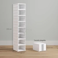 HOMCOM 8 Cajas para Zapatos Apilables y Plegable con Puertas Transparentes hasta Talla 43 No Requiere Montaje Blanco(m-3)