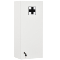Kleankin Medizinschrank Arzneischrank Wandschrank Hängeschrank mit verstellbarer Ablage Erste-Hilfe-Kreuz abschließbar für Badezimmer Küche Flur Weiß 30x20x70 cm