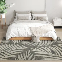 HOMCOM UV Resistant Indoor & Outdoor Area Rug, Easy-Cleaning Machine Washable Rug for Patio, Garden, Kitchen, Bathroom or Living Room, 230 x 160 cm, Grey(m-2)