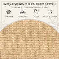 Outsunny Set de Grădină 7 Piese din Ratan PE cu Masă de Dining 153x89x74 cm și 6 Scaune 52x62x78 cm cu Perne(m-4)