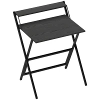 HOMCOM 70 cm Folding Computer Desk with Monitor Shelf - Black(m-1)