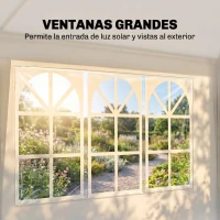 Outsunny Carpa de Jardín 6x3m con 4 Paredes Laterales 2 Ventanas Visibles Cenador Gazebo de Exterior para Fiestas Eventos Blanco(m-5)