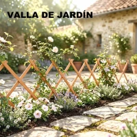 Outsunny Enrejado de Jardín de Madera Extensible Soporte para Plantas Trepadoras Rosas y Parra 180x60 cm Marrón Claro(m-6)
