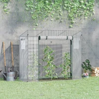 Outsunny Invernadero de Exterior con Ventanas y Marco de Acero Invernadero para Cultivar Tomates Flores 200x76x168 cm Blanco(m-10)