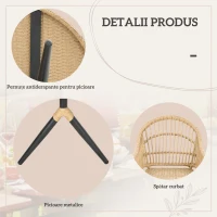 Outsunny Set de Grădină 7 Piese din Ratan PE cu Masă de Dining 153x89x74 cm și 6 Scaune 52x62x78 cm cu Perne(m-7)