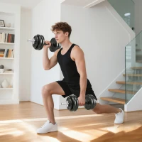 SPORTNOW 2-in-1 Adjustable Dumbbells Set, 30kg Cast Iron Weights Dumbbells Set with Non-Slip Grip for Strength Training, Weight Lifting, Bodybuilding, Home Gym Workout Equipment for Men & Women(m-10)