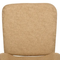 HOMCOM Bar Stools Set of 4, Linen-Touch Upholstered Bar Chairs, Kitchen Stools with Backs and Steel Legs for Dining Room, Light Brown(m-8)