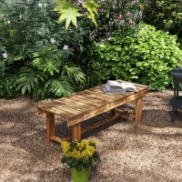 Outsunny Gartenbank, Sitzbank, für 2 Personen, rustikal, 110 x 38 x 35 cm, Dunkelbraun(m-10)