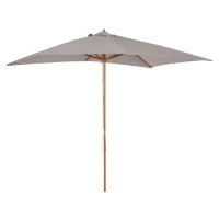 Outsunny Ombrellone da Giardino 2x3 m Impermeabile, in Legno con Copertura Rimovibile in Poliestere, Grigio(m-11)