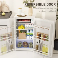 HOMCOM 91L Freestanding Under-Counter Fridge with Lock - White(m-7)