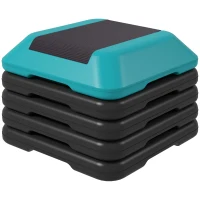 SPORTNOW Aerobic stepper marche d'exercice avec 5 hauteur réglable de 10/15/20/25/30 cm charge 150 kg pour maison gym bleu(m-16)