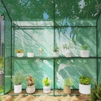 Outsunny Serre de jardin PE étagère 2 niveaux, serre de balcon, bâche renforcée 140 g/m², châssis en acier, 186x120x190cm, vert(m-7)