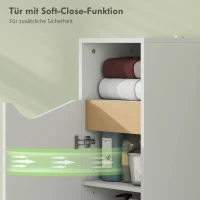 HOMCOM Badezimmerschrank Schmal Badschrank mit Verstellbaren Ablagen, offenem Fach 30 x 30 x 71,5 cm Weiß(m-6)