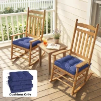 Outsunny Garden Seat Cushion with Ties, 42 x 42cm Replacement Dining Chair Seat Pad, Dark Blue(m-13)