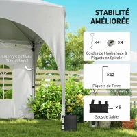Outsunny Tonnelle pliante barnum imperméable anti-UV  6 parois latérales 6 sacs de sable 12 trous de drainage 3x6m blanc(m-5)