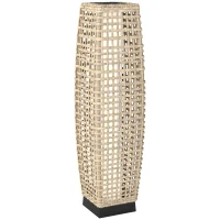 Outsunny Solar Stehlampe Rattan Solarlampen mit Lichtsensor Automatische LED Solarleuchte im Boho-Stil IP44 Wasserdicht(m-1)