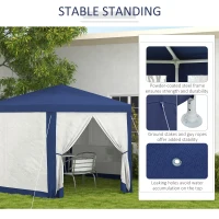 Outsunny 4m Hexagon Gazebo Party Tent, Screen House Patio Canopy Event Shelter for Activities, Shade Resistant, Blue(m-16)
