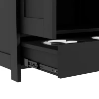 PawHut Pet Feeding Station with Raised Dog Bowls, Adjustable Panel, Hooks, Black(m-12)