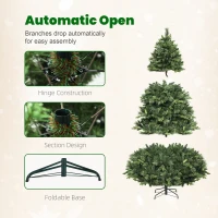 HOMCOM 6ft Artificial Pine LED Christmas Tree, with Remote(m-8)