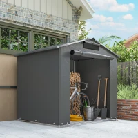 Outsunny 6 x 4 ft Outdoor Garden Storage Shed, Waterproof Bike Tent with Vent and Roll-Up Zipper Door(m-9)