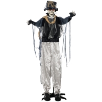 HOMCOM Halloween-Geist, Halloween-Dekoration, Soundfunktion, mit Bewegungssensor und LED-Lichtern, 101 cm x 64 cm x 178 cm
