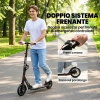 SPORTNOW Monopattino Pieghevole con Manubrio Regolabile in Altezza per Adulti, Argento(m-7)