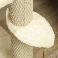 PawHut 4-step Pet Stairs with Scratching Posts, Platforms, Toy Ball, Beige(m-8)