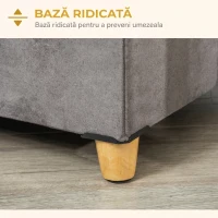 PawHut Căsuță pentru Pisici, Pouf Taburet Tapițat cu Pernă Detasabilă și Lavabilă, Gri(m-6)