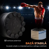 HOMCOM Sac de Box de Podea 4 în 1 cu 2 Speedball-uri, Bară Rotativă și Sac, Înălțime Reglabilă 160-230 cm, Roșu(m-6)