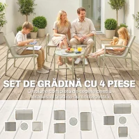 Outsunny Set de Mobilier de Grădină cu Canapea, 120x60x40 cm, Negru și Verde(m-4)