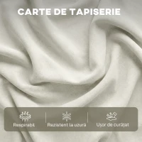 Set Canapea 3 Locuri, HOMCOM, Leathaire, 212x125x84cm, Crem(m-5)