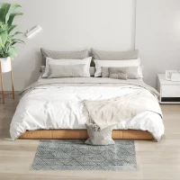 HOMCOM Teppich Wohnzimmerteppich im Modern Stil, waschbar Flächenteppich 150 x 80 cm Dunkelgrau(m-10)