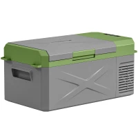 Outsunny Glacière électrique portable 16,3L, réfrigérateur de voiture portable congélateur et réfrigérateur 12/24V gris(m-17)