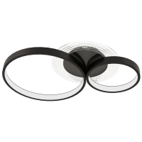 HOMCOM Plafonieră LED modernă cu 3 inele, cu temperatură de culoare reglabilă, putere 40W, negru
