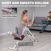 SPORTNOW 2-in-1 Ab Machine and Stair Stepper, Foldable Ab Trainer and Climbing Machine with LCD Monitor for Home Gym, White(m-7)