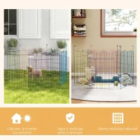 PawHut Gard pentru Câini cu 6 Panouri din Metal și Închidere cu Clapetă, Ø120x60 cm, Multicolor(m-7)