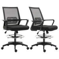 Vinsetto Lot de b2 fauteuils de bureau chaise de bureau assise haute réglable dim. 64L x 59l x 104-124H cm(m-1)