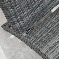 Outsunny Folding Sun Lounger, PE Rattan Garden Lounger Chair with Soft Padded Cushion, Ergonomic Curved Design Sun Bed for Balcony, Garden, Grey(m-8)