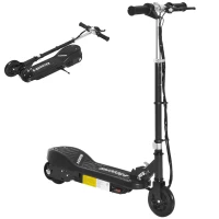 HOMCOM Monopattino Elettrico per Bambini Pieghevole da 120W, Velocità Max 12km/h, 74x36x69-91 cm, Nero(m-1)