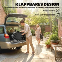 Outsunny 2er-Set Klappstuhl Gartenstuhl klappbar mit hoher Rückenlehne Armlehne Stahl Texteline 58 x 62 x 97 cm Schwarz(m-5)