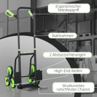 DURHAND Treppensteiger Sackkarre klappbar Transportkarre mit Stahlrahmen max. 120kg(m-6)