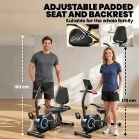 SPORTNOW Recumbent Exercise Bike for Home, Stationary Bike with Bluetooth, App Connectivity, Quiet 8-Level Magnetic Resistance(m-7)