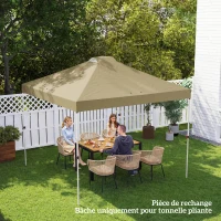 Outsunny Toile de Rechange pour Tonnelle 3 x 3 m UV50+ Imperméable avec 8 Trous de Drainage 3 x 3 m, crème(m-9)