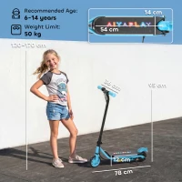 AIYAPLAY Electric Scooter for Kids Aged 6-14 Years, with Colourful Lights, Blue(m-3)