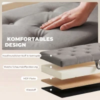 HOMCOM Pouf pentru ședere, suport pentru picioare, scaun, bancă mică, dulap pentru depozitare, gri(m-5)
