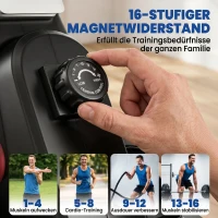 SPORTNOW Rudergerät für Zuhause Leises Magnetisches Rudergeräte mit 16 Widerstandsstufen Exklusiver APP LCD-Display Handyhalter(m-5)