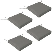 Outsunny 4-Piece Seat Cushions Pillow Replacement, Patio Chair Cushions Set with Ties for Indoor Outdoor, Charcoal Grey(m-1)